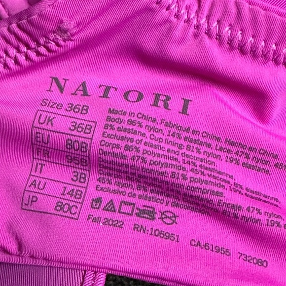 BRA Natori Violet 36B Underwire Plunge 732080 opaque 3422 HP - Picture 2 of 13